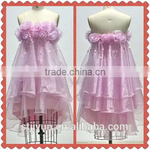 Chaozhou Wholesale Pink Organza Homecoming Cocktail Evening Dress