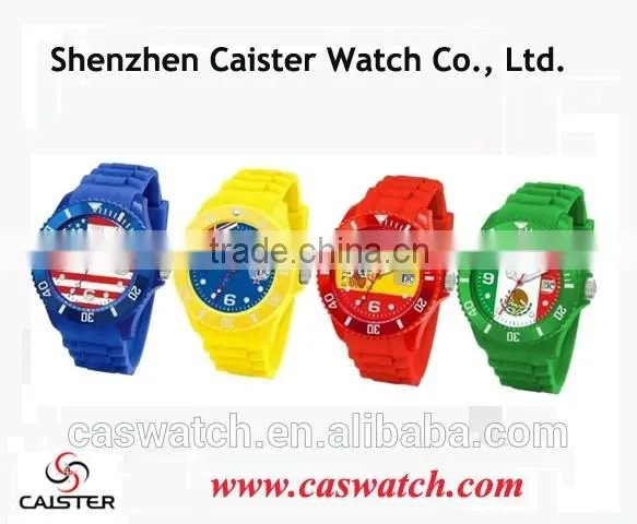 Cheap Timepieces Candy Color Jelly Watch, World Cup National Flag Face Silicone Watch, Free Samples photo-2