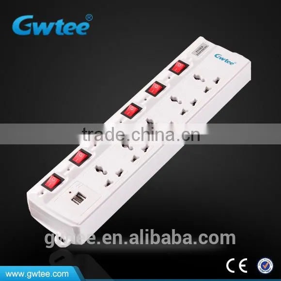 Multiple Extension Switch Socket With USB Port GT-6117A photo-2