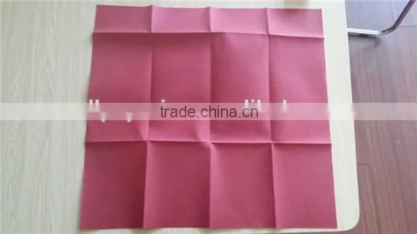 High Quality 40x40cm 1/8 Fold Wine Red Airlaid Napkin Paper photo-3