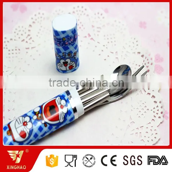 Promotional Cutlery Set in Lovely Plastic Cartoon Plastic Box for Children photo-4