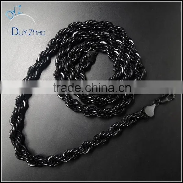 Latest Hip Hop Black Rope Chains, Hip Hop Rope Matel Chain Necklace photo-2