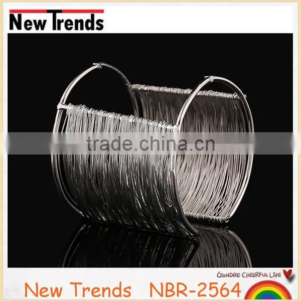 New Design Twist Iron Chain Bangle Wide Iron Wire Open Cuff photo-6