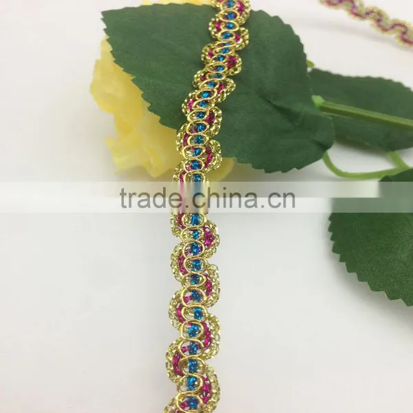 Wenzhou Kaiyuan Manufacturer Supply New York Wholesale Metallic Golden Braid Trim Lace photo-2