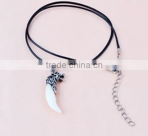 Tibet Punk Men's Cool Real Gothic Wolf Tooth Necklace Domineering Pendant photo-3