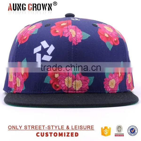 Blank Floral Snapback Hats Caps Wholesale photo-2