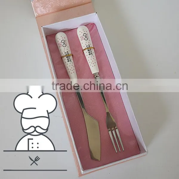 2015 New Design Small Knife and Spoon Ceramic Cutlery Set photo-4