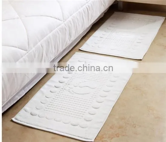 Custom Embroidery Logo White Floor Towel Cotton Wholesale Hotel Bath Mat photo-5