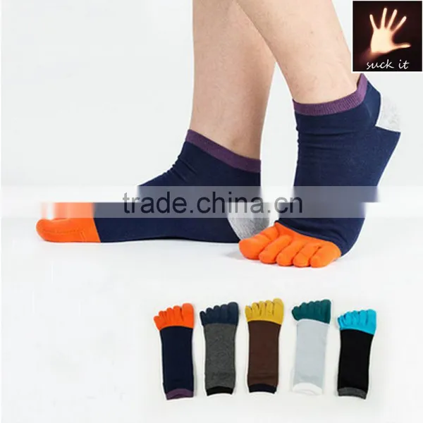 Wholesale Full Cotton Colorful 5 Toe Socks Fashion Design Socks photo-2