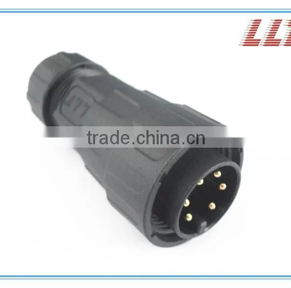 6 Poles 20A Female Panel Mount Socket With Male Cable Connector photo-3