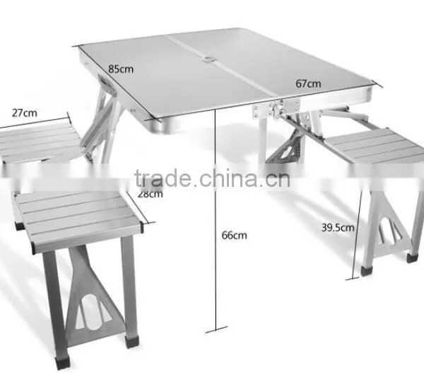 Wholesale Dispaly Dinner Aluminum Adjustable Folding Outdoor Table Set photo-4