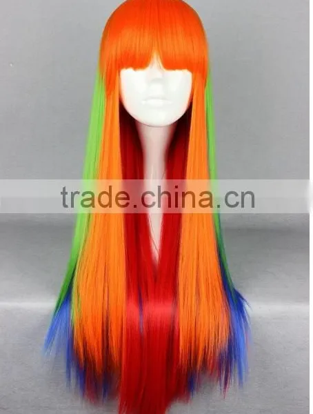 Synthetic Multi-Colour Long Straight Girl Anime Cosplay Wig N425 photo-2