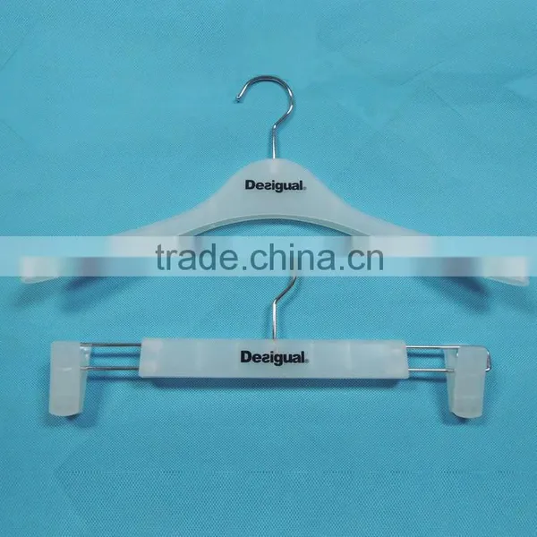 Chrome Hook Used Kids Pants Hanger Black With Plastic Clips photo-4