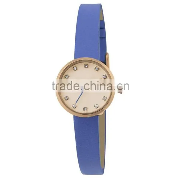 New Fashion Design Stainless Steel Case Real Leather Strap Wristwatch for Women photo-4