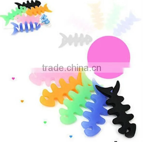 Fish Bone Silicone Earbud Cable Winder / Earphone Cord Winder / Cable Wire Organizer photo-3