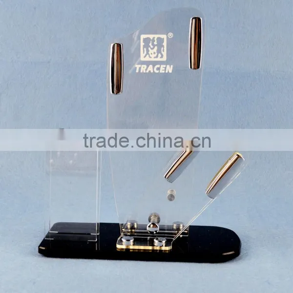 Clear Acrlyic Knife Rack With Black Base