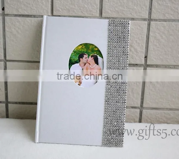 White Wedding Guest Book With Photo Frame photo-3