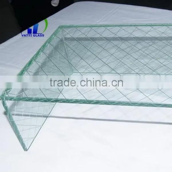 6mm Clear Wired Glass Clear Diamond Wired Glass Decorative Wired Glass With CE CCC photo-3