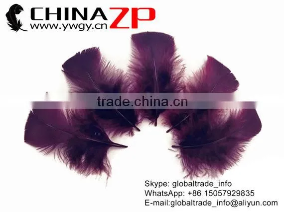 ZPDECOR Colored Plumage Bulk Sale Dyed Plum Turkey T-Base Body Feather for Parties Decorations photo-2