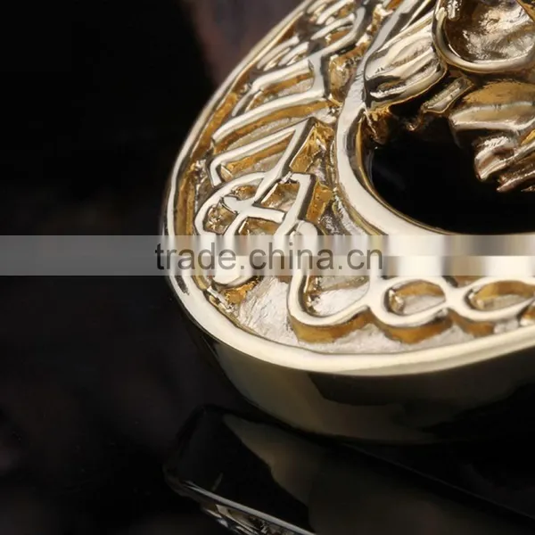 2015 New Design High Polish Animal Head Gold Coin Pendant photo-4