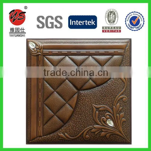 Home Decorative PU Faux 3D Leather Wall Panel 40x40cm photo-2