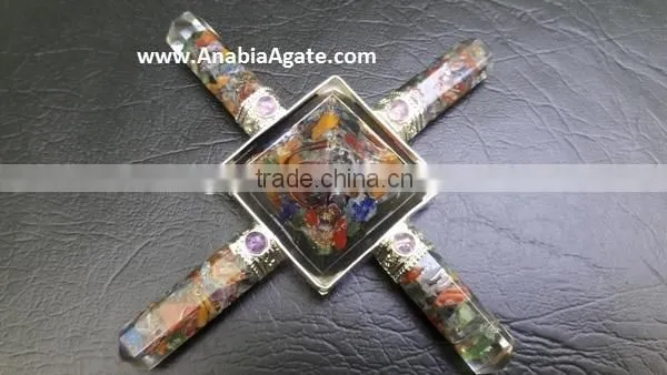 Red Jasper Angels Aagte Energy Generator With Crystal Quartz Pyramid photo-2