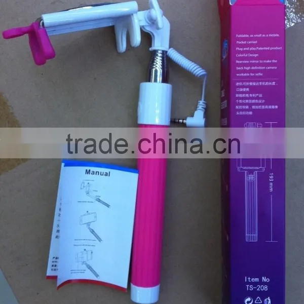 Mini Extendable Wired Selfie Stick With Built-in Remote Shutter photo-4