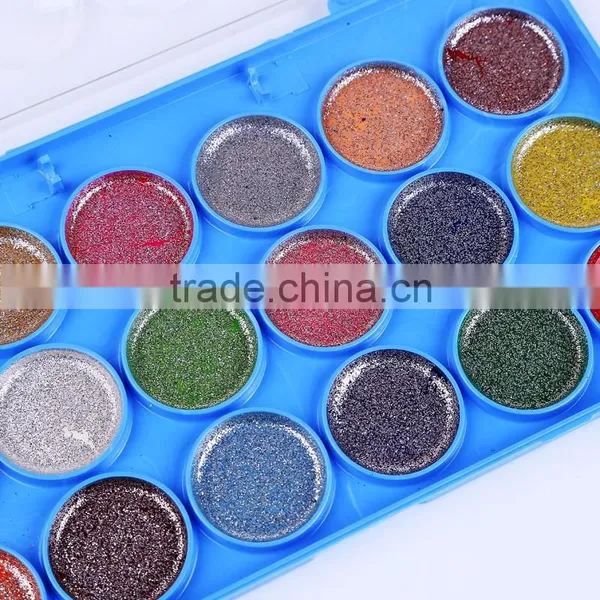 Wholesale 18 Colors Dry Solid Powder,glitter Watercolor Cakes Set for Watercolor Painting photo-3