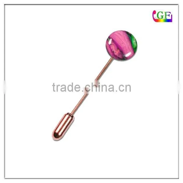 Custom Enamel Silver Long Stick Pin