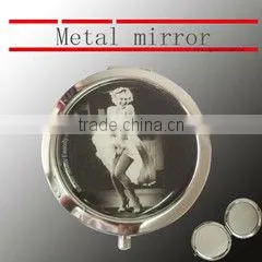 Mini Double Sided Mirror, Metal Mirror With Rubber Patch