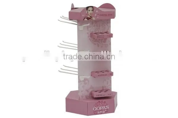 Cardboard Display Stand for Mac Cosmetic,cardboard Display Stand/hooking Stand