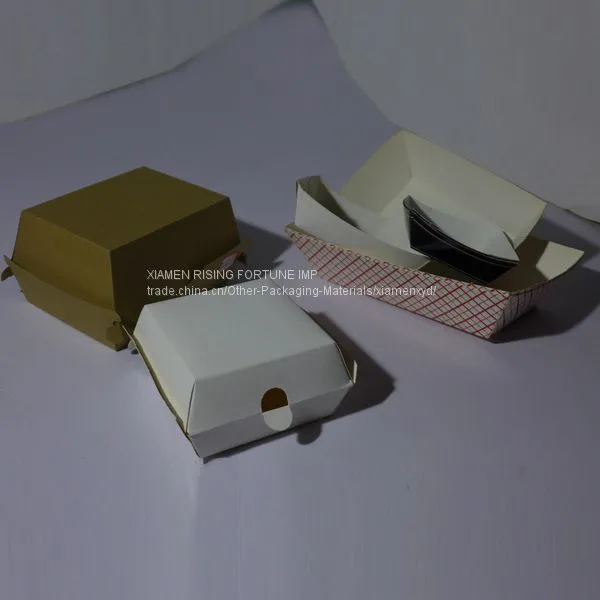 Kraft Paper Hamburger Box and Bag Manufacturer With Hamburger Paper or Greaseproof Paper Accessory