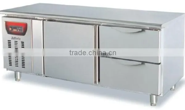 Deluxe 3 Doors Drawered Worktop Refrigerators Electric Refrigeration