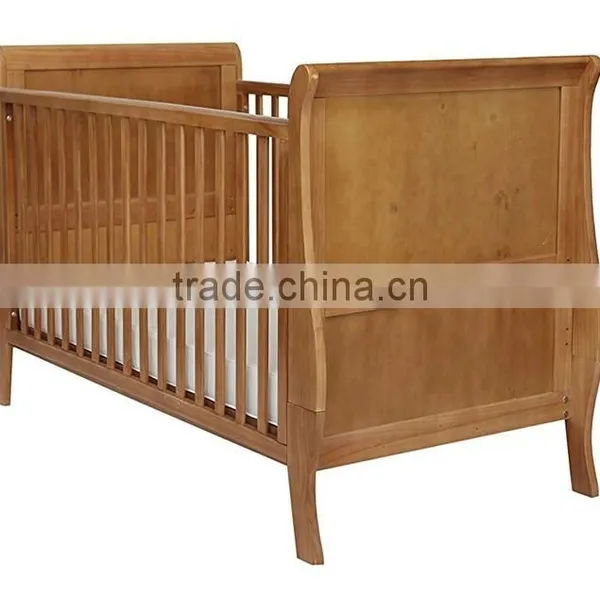 Wholesale Natural Pine Wood Baby Cribs Baby Bed photo-3