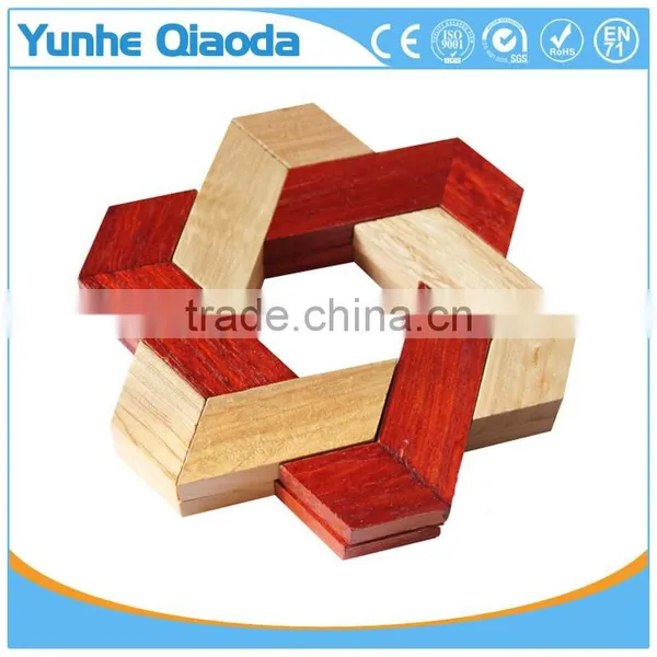 Classic IQ Mind Test Wooden Brain Teaser Puzzles Kongming Locks for Adults and Kids photo-3