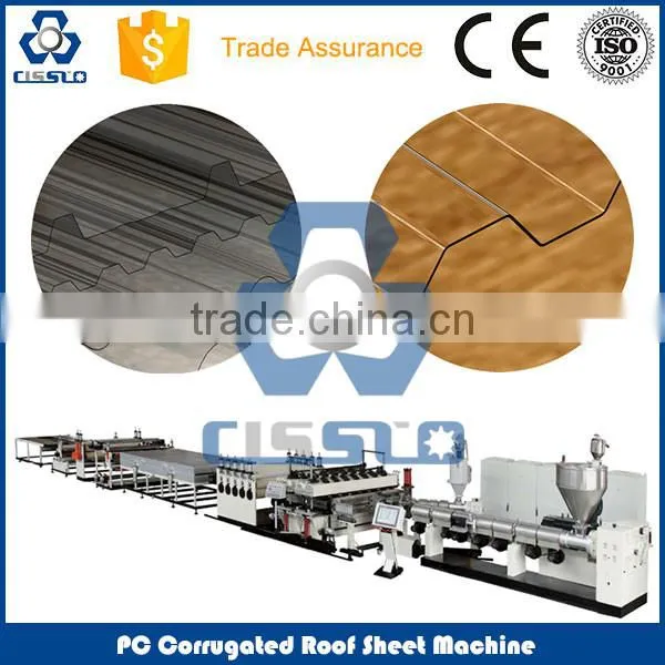 CE CERTIFICATE PC POLYCARBONATE HOLLW PROFILE MAKING MACHINE, PC CORRUGATED HOLLOW ROOFING TILE PRODUCTION LINE photo-2