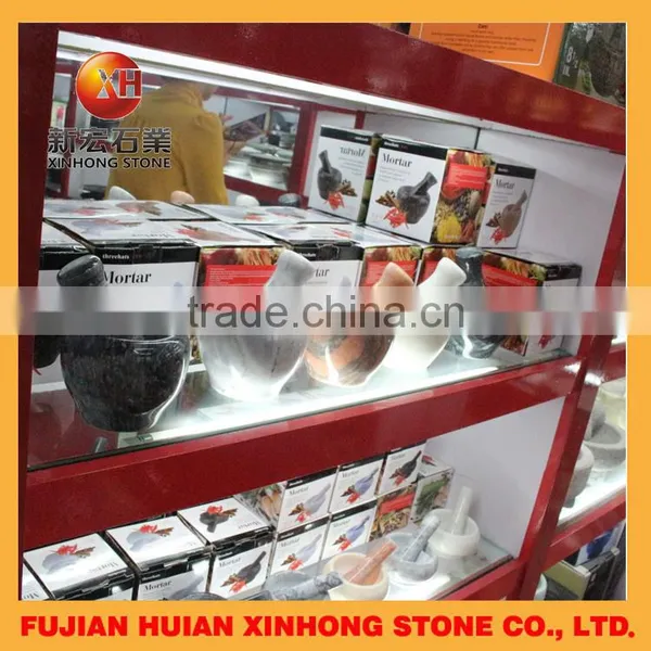 Natural Stone Mortar With Pestle for Fruit Paste Garlic Crusher Kicthenware photo-4