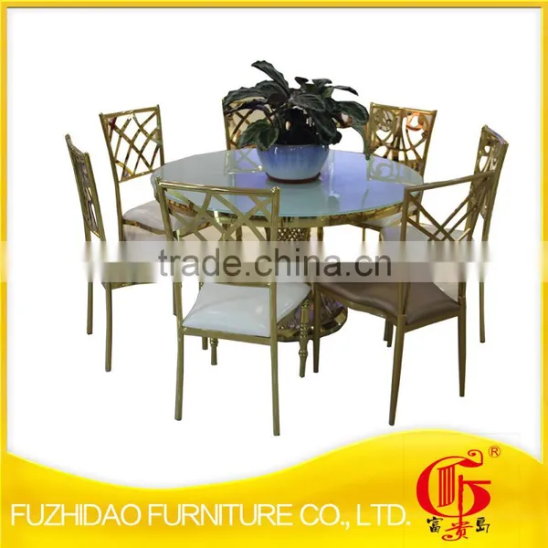 Foshan Furniture Stainless Steel With Glass Top Table for Dining Hotel photo-5