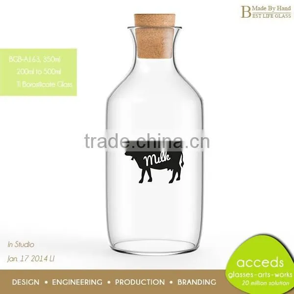 OEM ODM Hand Made Mini Glass Milk Bottles 100ml photo-4