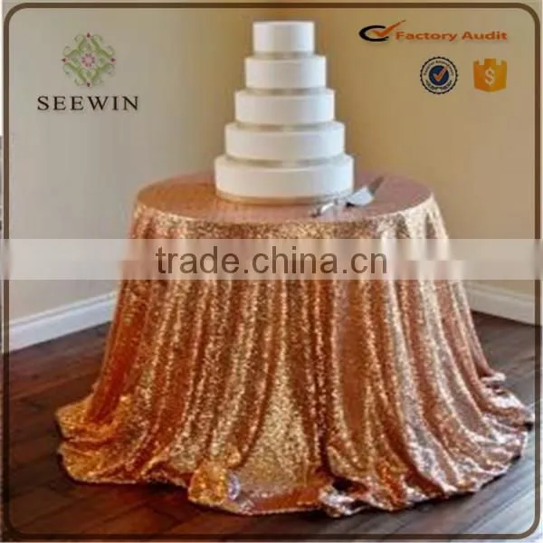Elegant Wedding 100% Polyester Sequin Table Cloth Chevron Sequin Table Overlay photo-3
