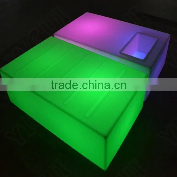 LED Furniture Hot Sale Remote Control Illuminated Portable High Tables and Bar Stools for Garden photo-3