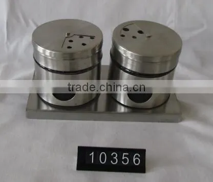 6 Pieces Mat Shinning Stainless Steel Coated Empty Spice Jars With Stand photo-4