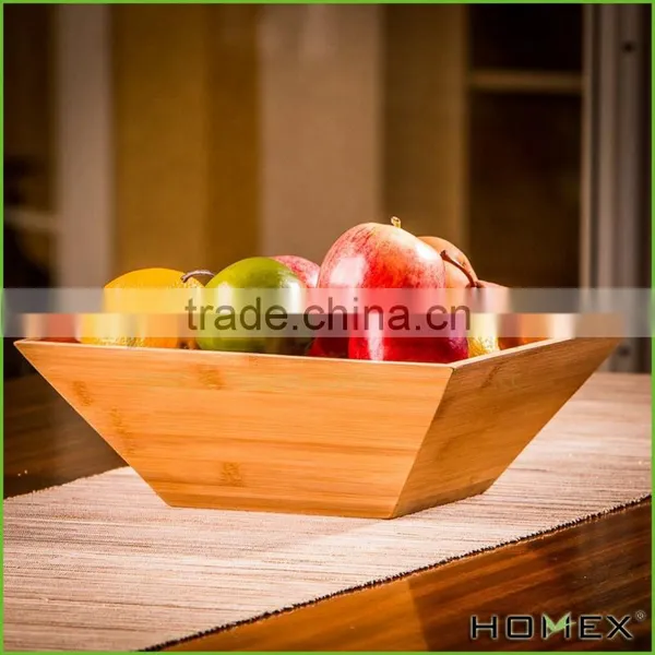 Bamboo Wooden Salad Bowl/ Square Serving Bowl Homex-BSCI photo-4