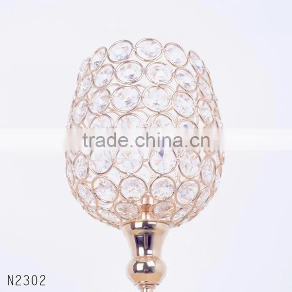 Top Selling Crystal Candle Holder With Metal Plated Candlestick for Home Wedding Decorative Romantic Candle Stand Free Shipping photo-3