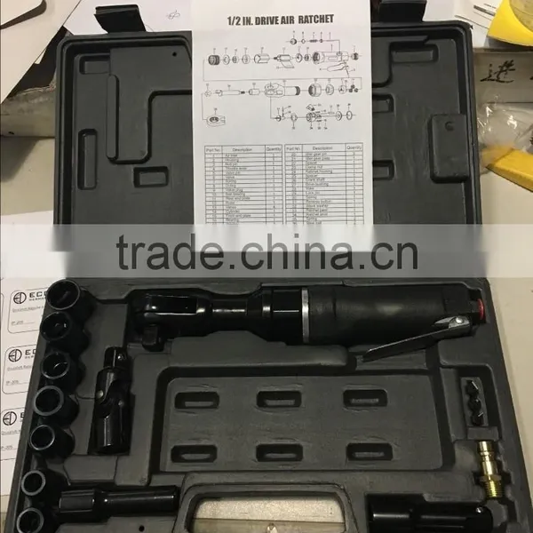1/2" Dr Air Ratchet Wrench Pneumatic Air Tool Set photo-2