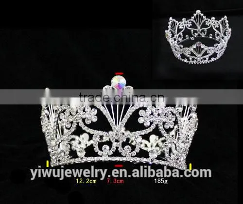 2015 Beauty Queen Rhinestone Pageant Crowns and Tiara In Bulk H172-155 photo-2