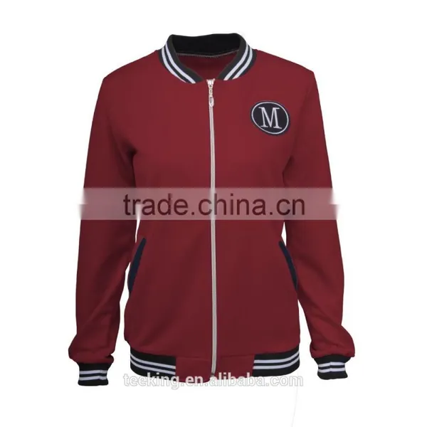 Ladies College Jacket Ladies Embroidery Baseball Jacket photo-4