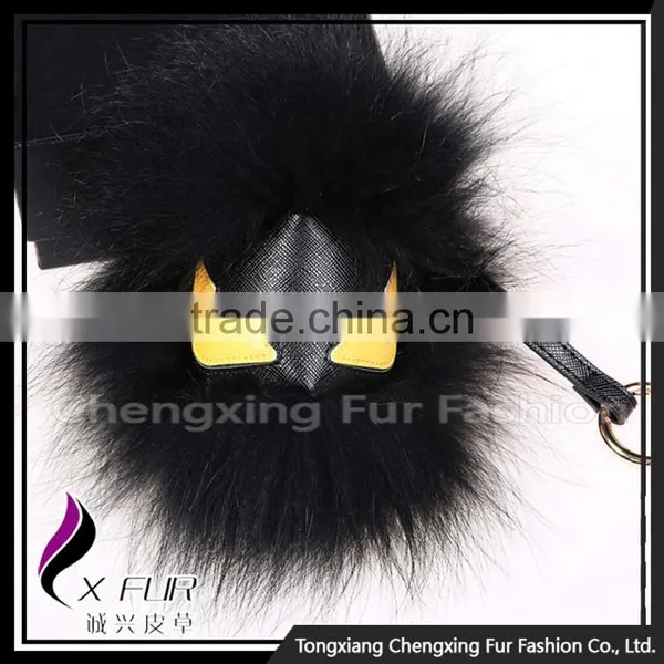 CX-R-48D Long Hair Fashion Cheap Genuine Raccoon Fur Keyring photo-4