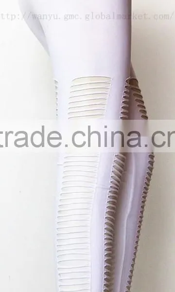 Sexy Seamless Mature Women Mesh Side Panels Legging photo-4