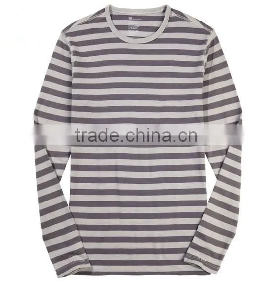Men's Long Sleeve Round Collar Stripe Fashion R0025 photo-2